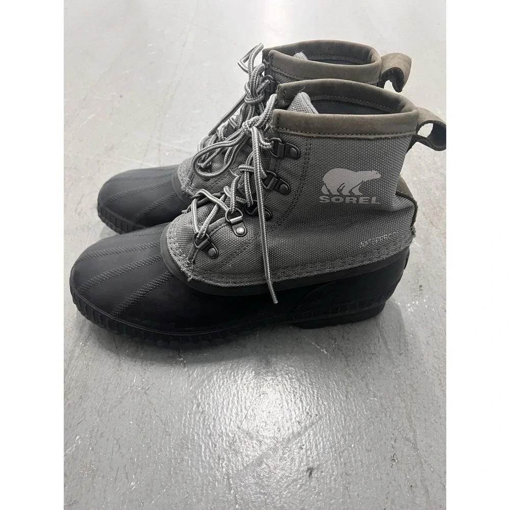 SOREL Cheyanne II Black/Gray Winter Waterproof Snow DUCK BOOTS NM2340-464 Mens 8
